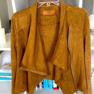 Blank NYC XS light jacket shirt, brown suede